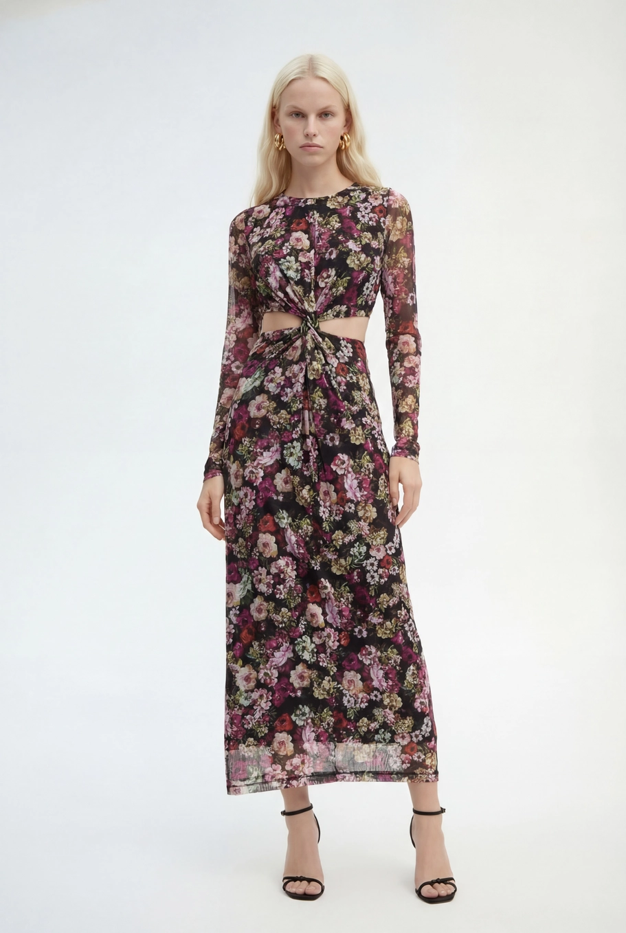 Vestido Tule Midi Slim Estampado Estampados 3