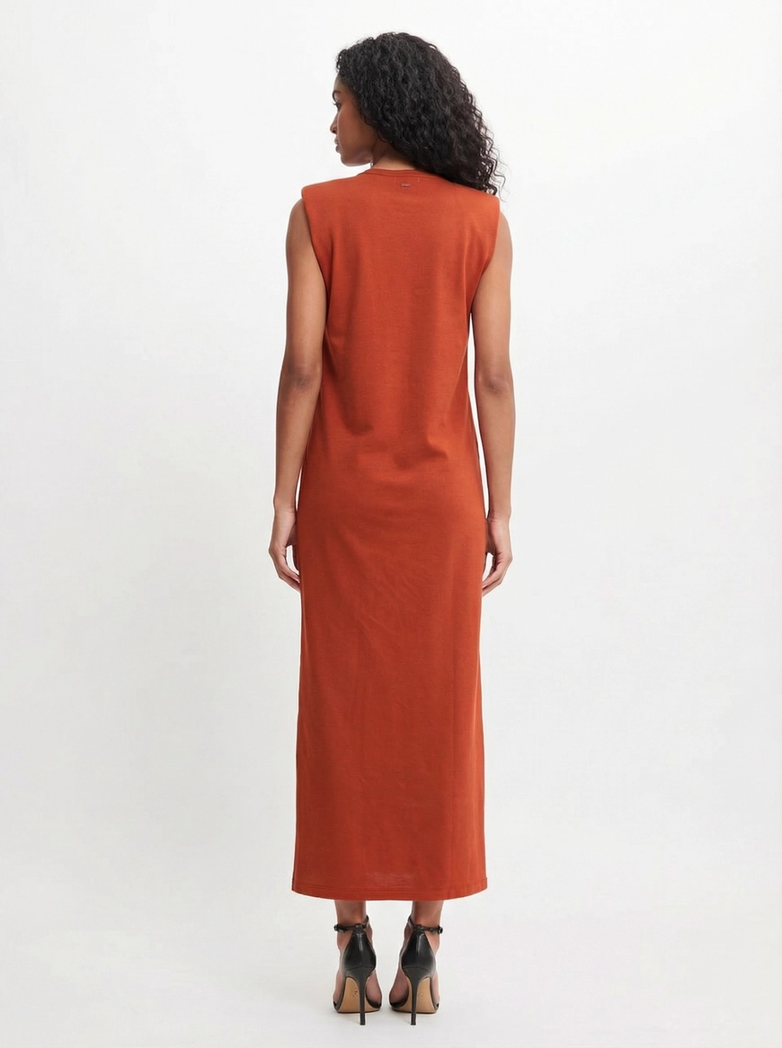 Vestido Maxi Midi Comfort Laranja 2