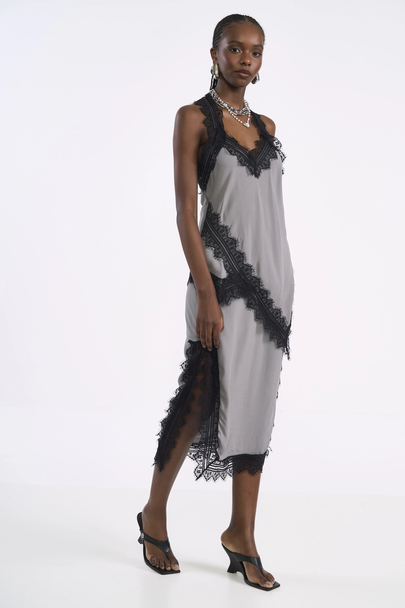 Saia Midi Slip Renda