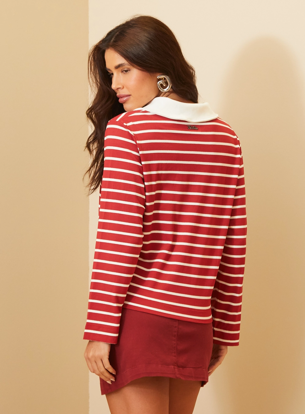 Polo Feminina Listrada Manga Longa Estampados 4