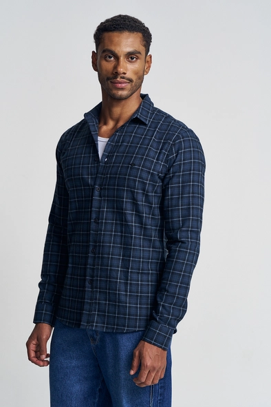 Camisa Masculina Xadrex Manga Longa