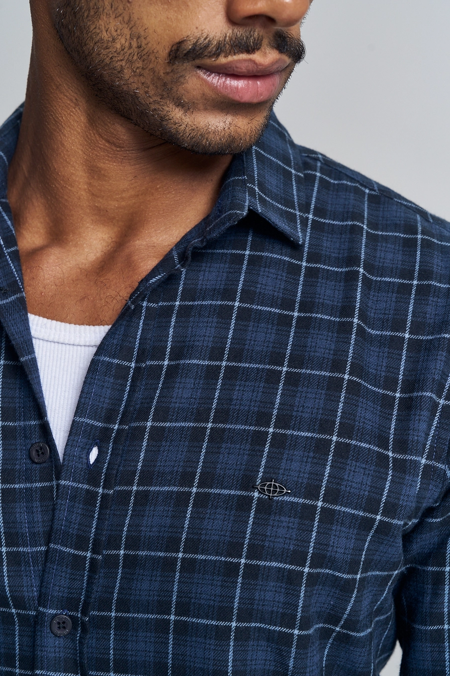 Camisa Masculina Xadrex Manga Longa Estampados 4