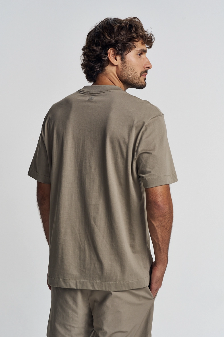 Camiseta Masculina Reta Basic Bege 2