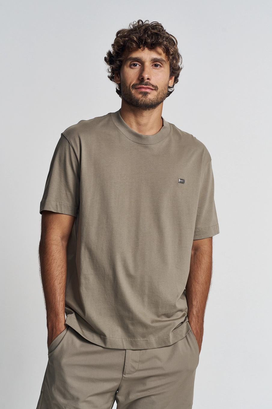 Camiseta Masculina Reta Basic Bege 1
