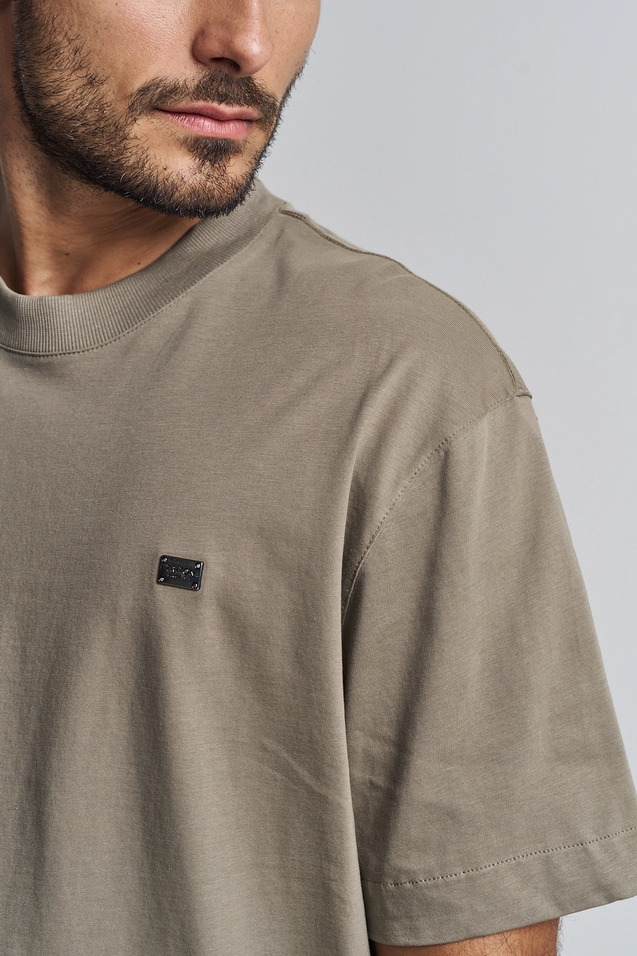 Camiseta Masculina Reta Basic Bege 3