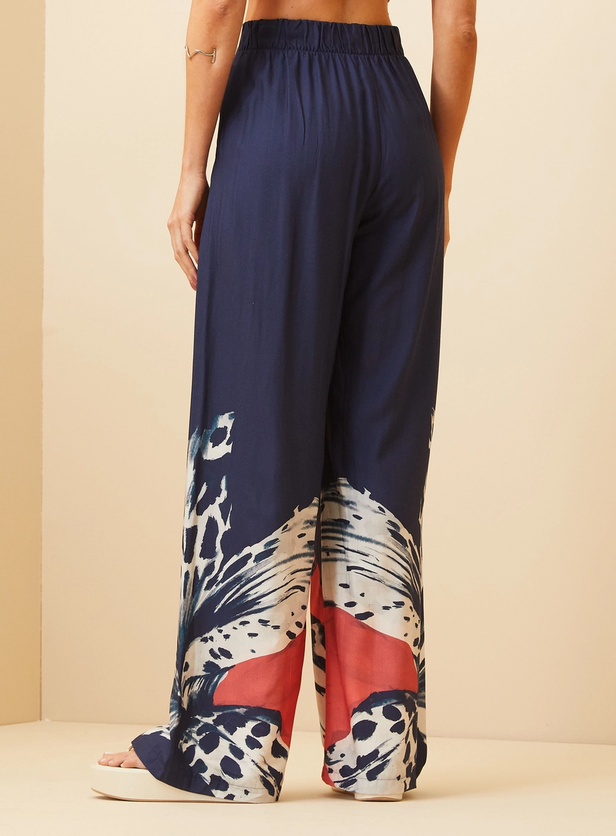 Calça Feminina Ampla Com Estampa Estampados 4
