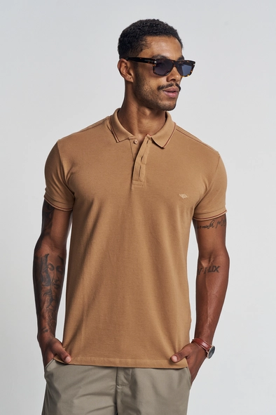 Polo Masculina Com Detalhe Contrastante - Fit