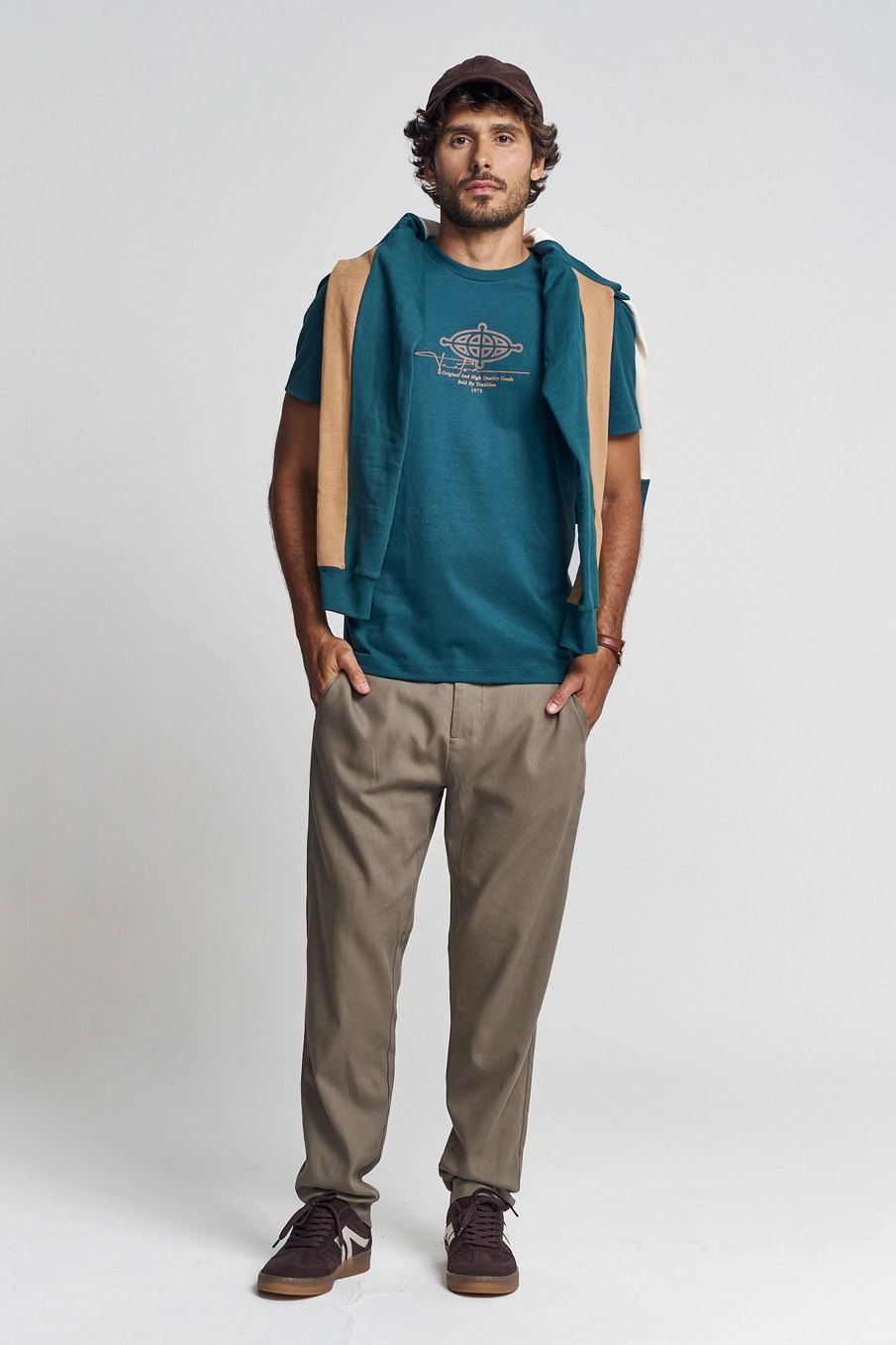 Calça Comfort Masculina Bege 1