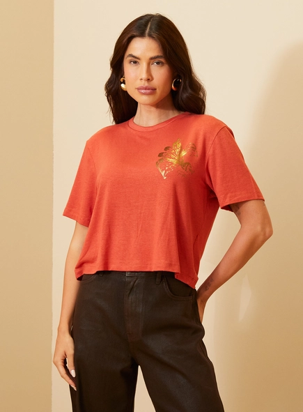 Camiseta Feminina Ampla Com Estampa