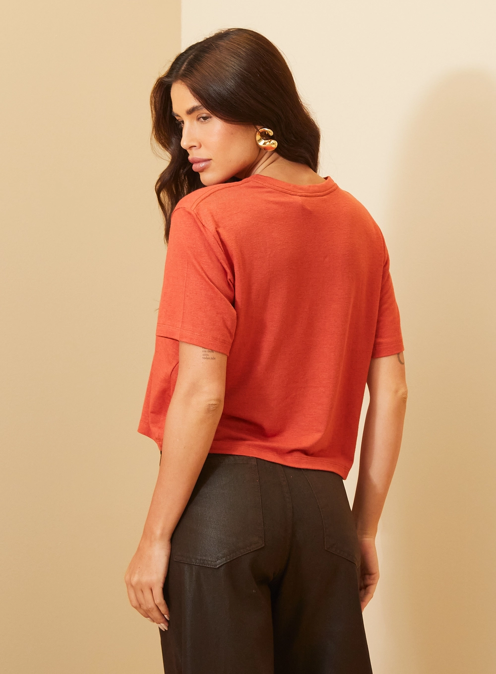 Camiseta Feminina Ampla Com Estampa Vermelho 2
