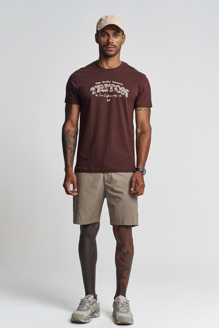 Camiseta Malha 1 Masculino Triton Marrom 4