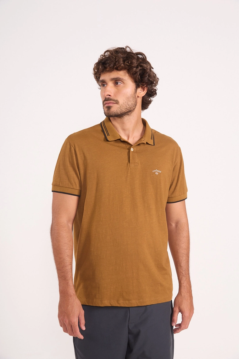 Polo Masculina Reta Casual