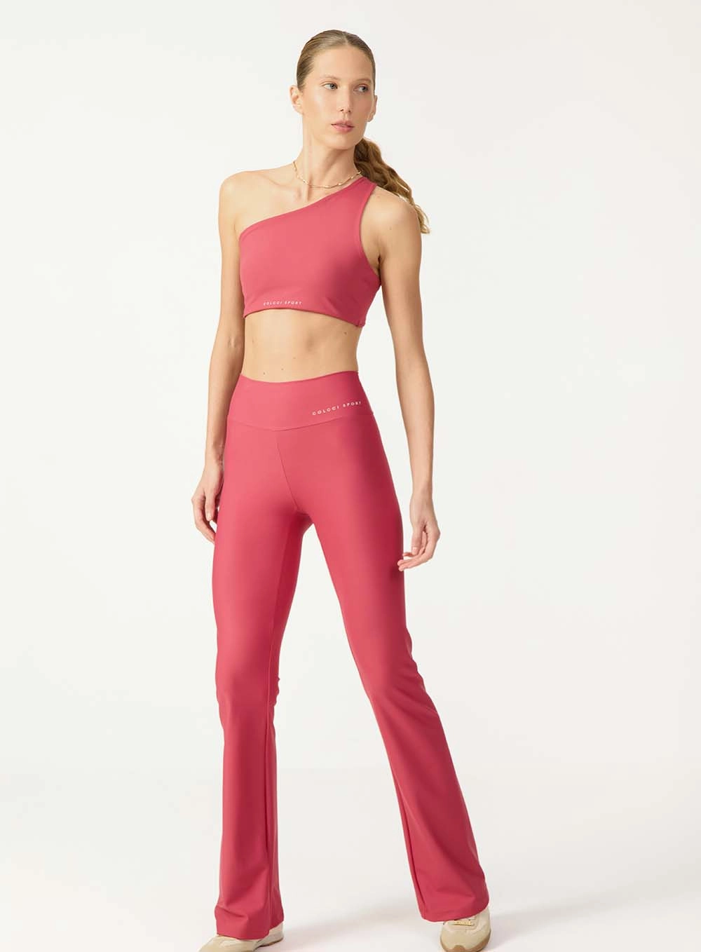 Top Curto Um Ombro Só Performance Escultural Vermelho