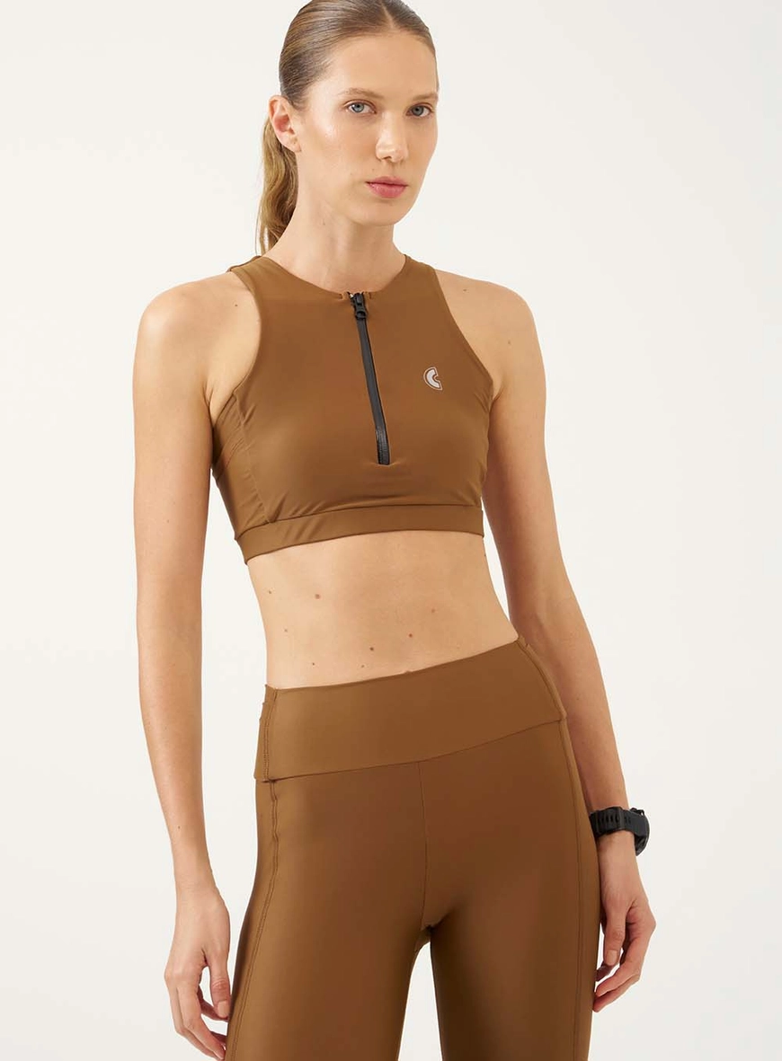Top Cropped Slim Com Ziper