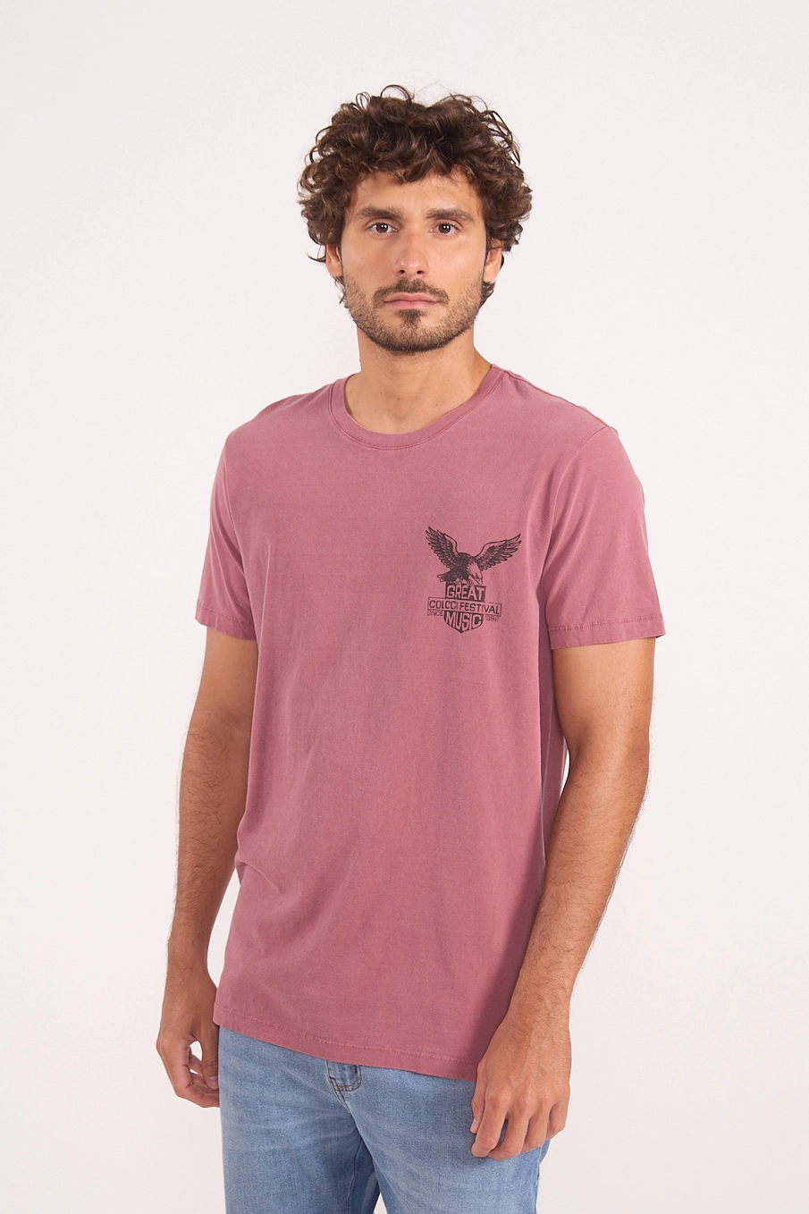 Camiseta Masculina Estonada Festival Vermelho