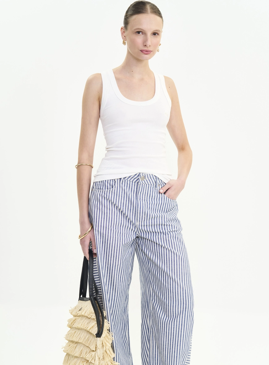 Blusa Regata Feminina Slim Algodão Canelada