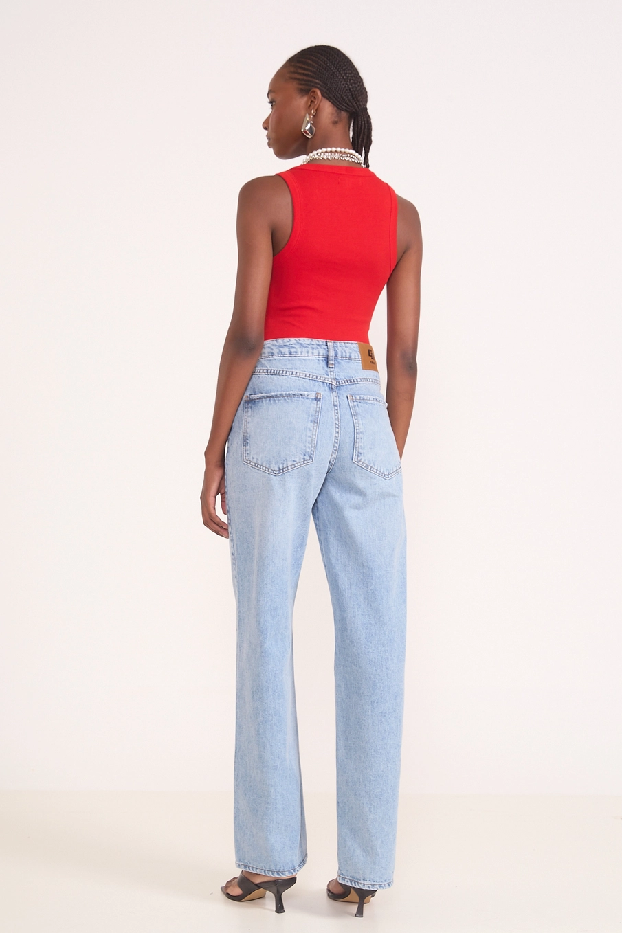 Blusa Regata Feminina Slim Algodão Canelada Vermelho