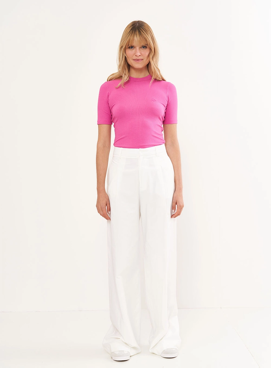 Blusa Feminina Slim Viscose Canelada Gola Alta