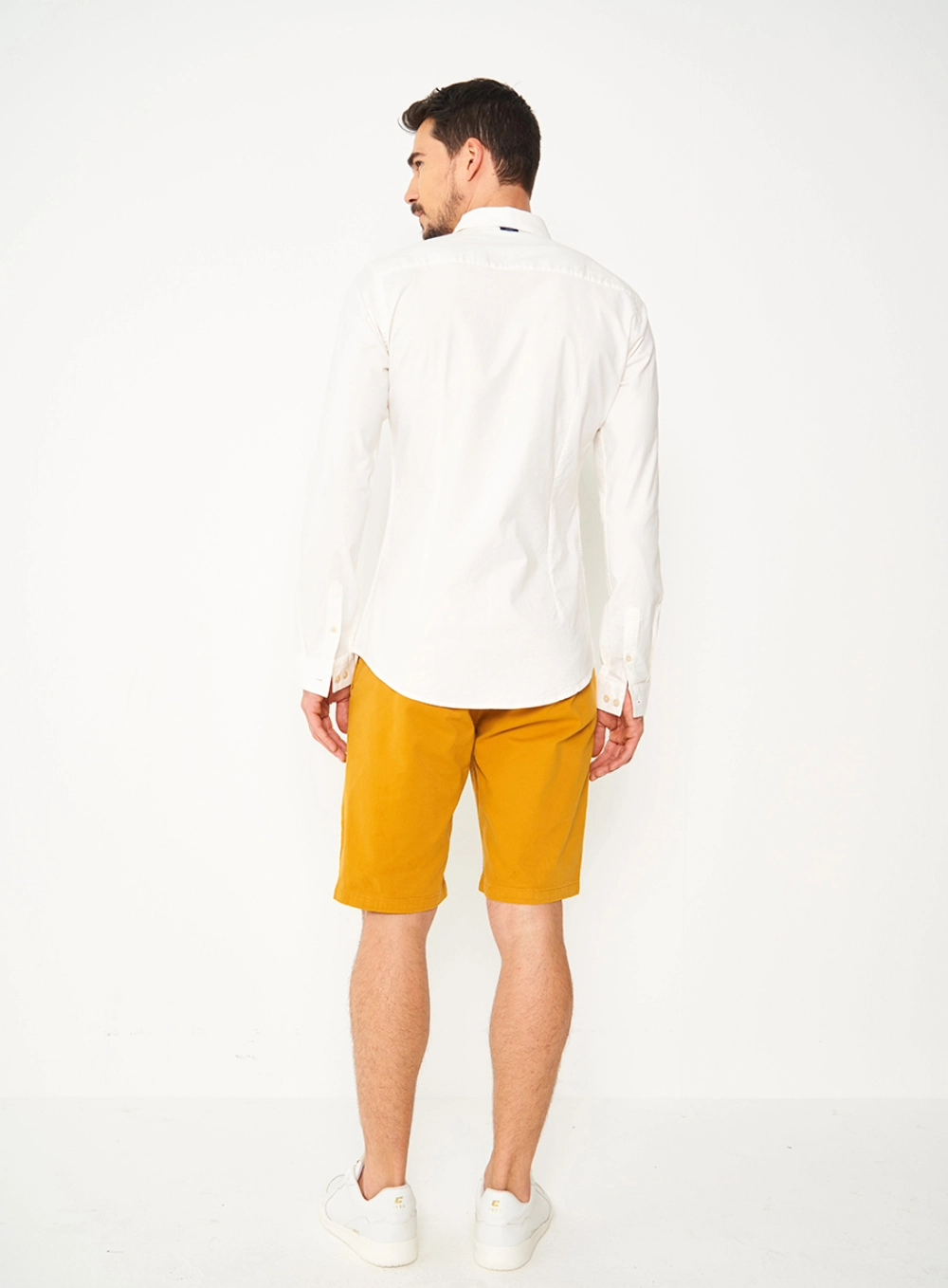 Camisa Masculina Essential Slim Algodão Off White