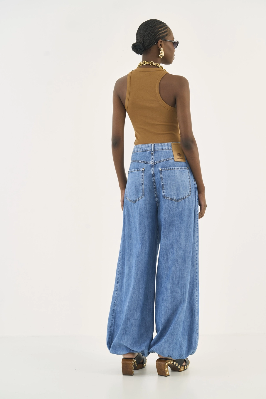 Blusa Regata Slim Algodão Canelada Gola Alta Marrom Evermore
