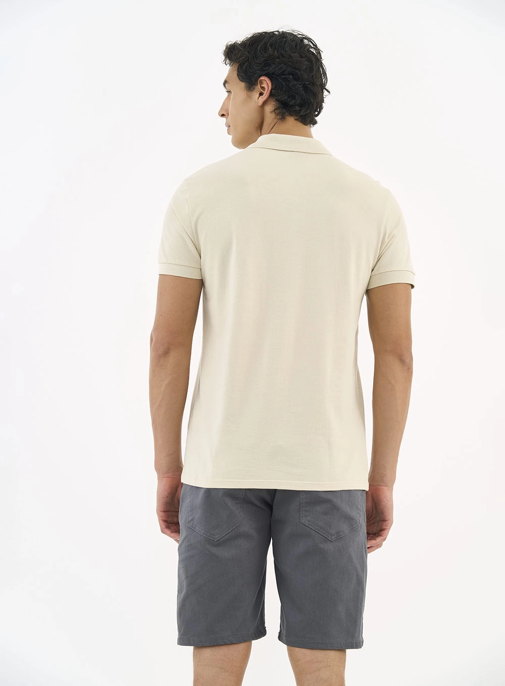 Camisa Polo Essential Piquet Bege