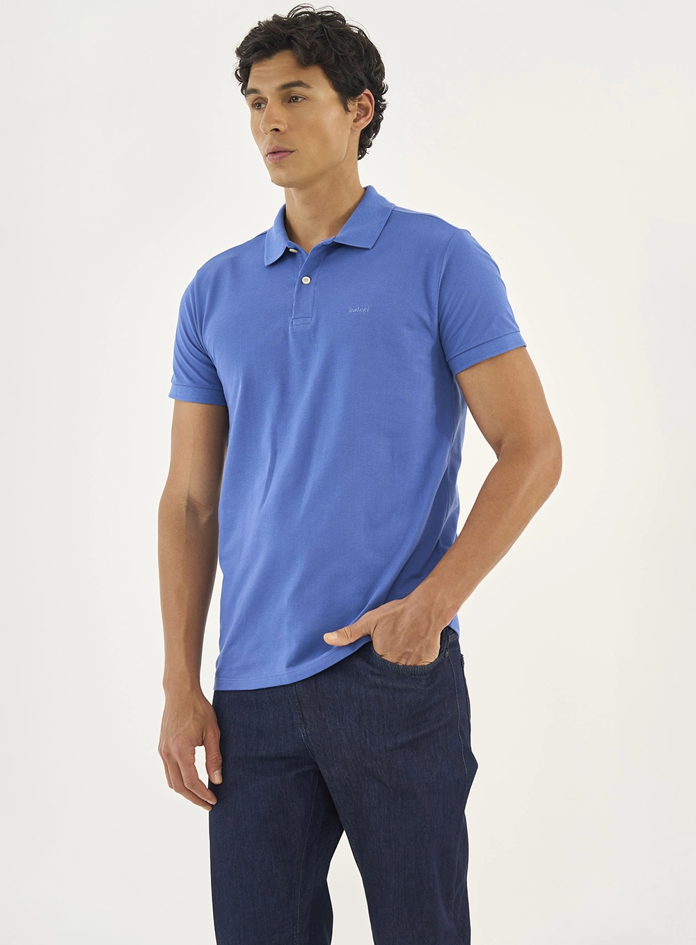 Camisa Polo Essential Piquet Azul