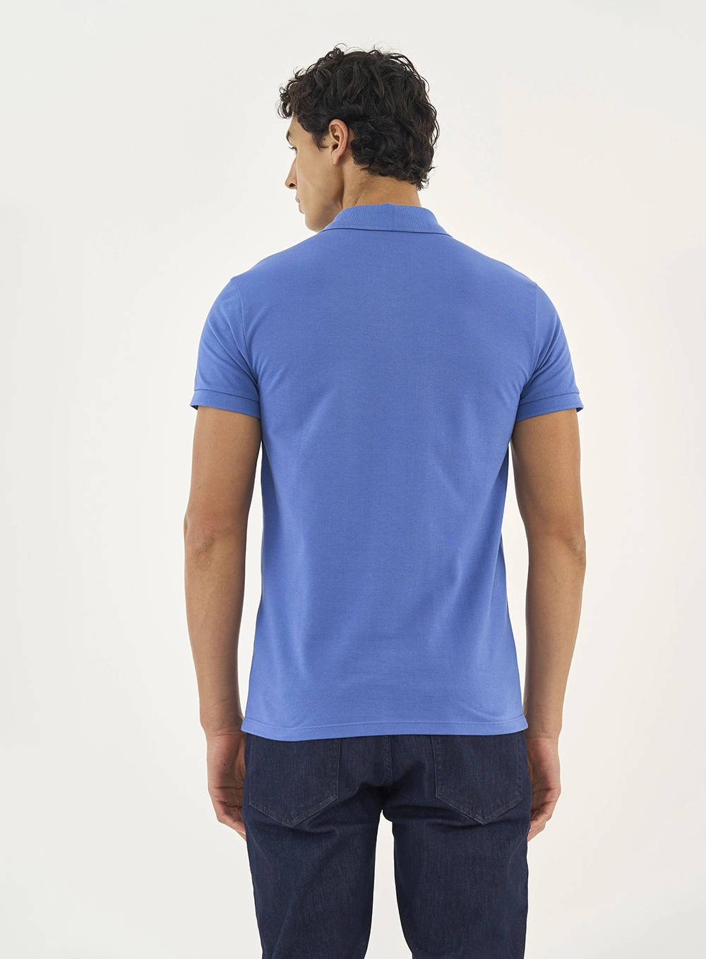 Camisa Polo Essential Piquet Azul