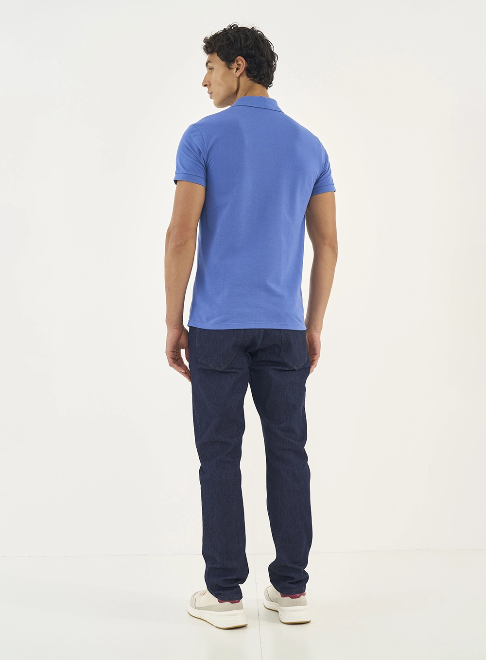 Camisa Polo Essential Piquet Azul