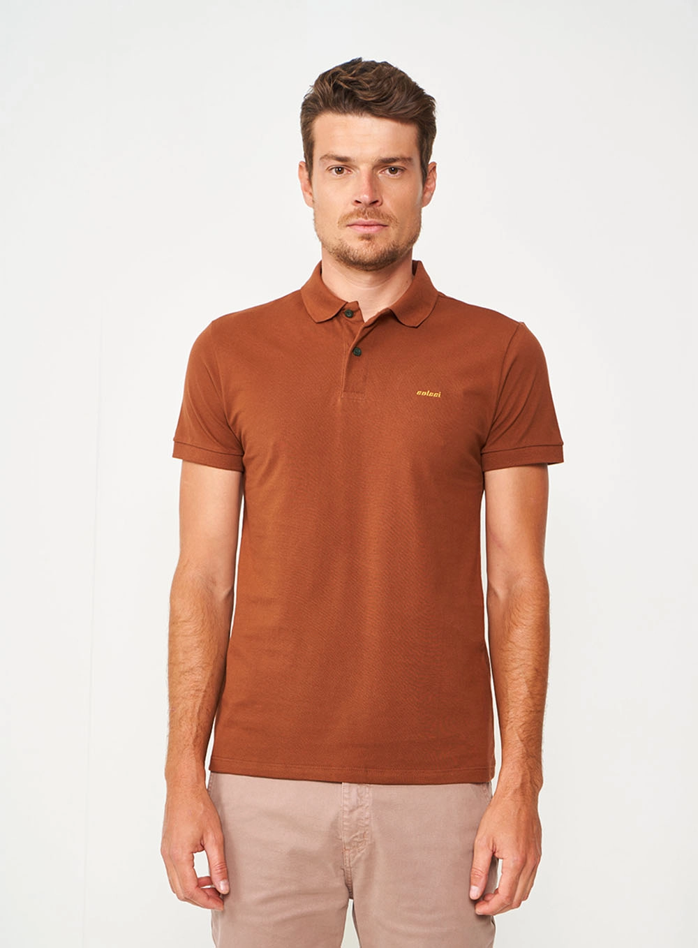 Camisa Polo Essential Piquet Marrom