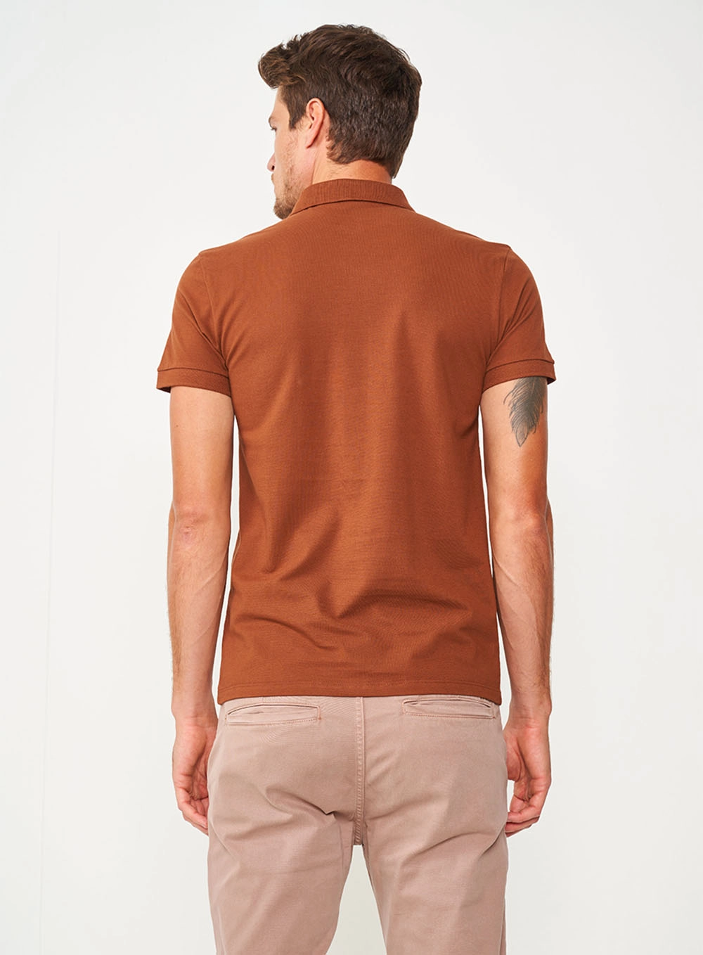 Camisa Polo Essential Piquet Marrom