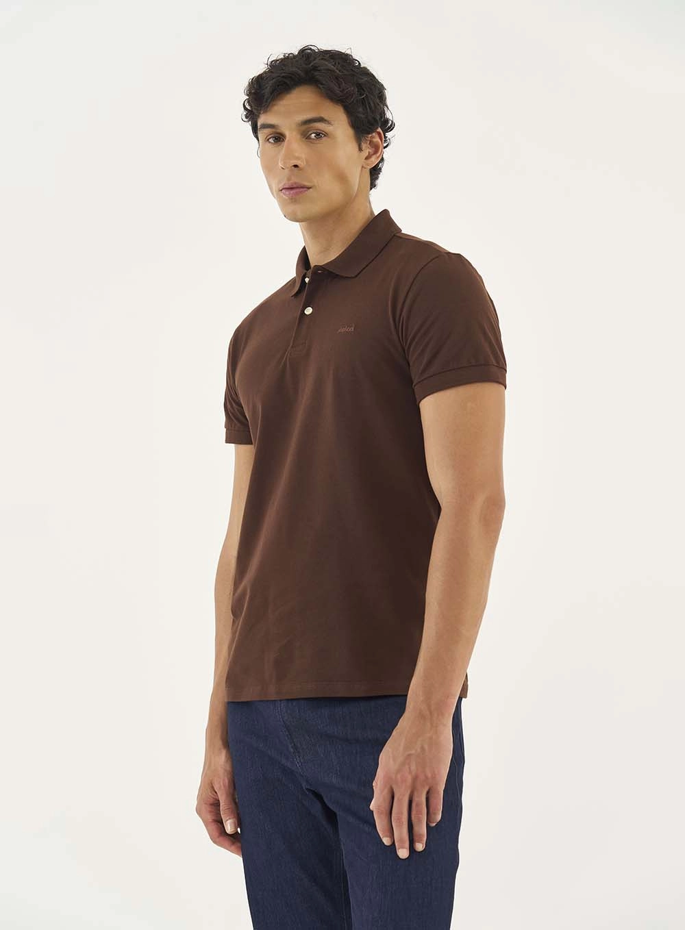Camisa Polo Essential Piquet Marrom