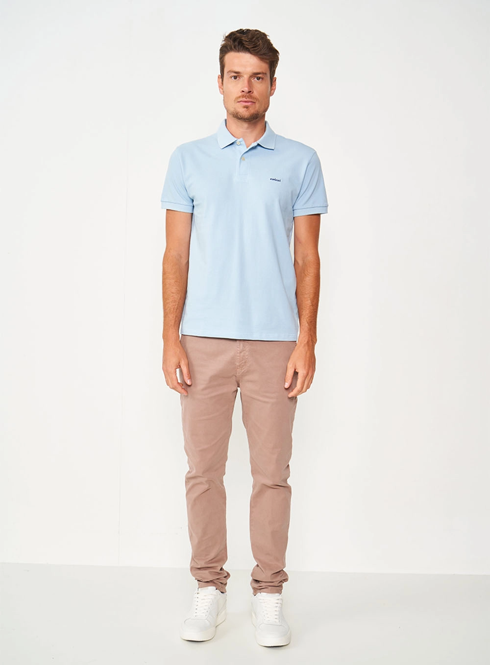 Camisa Polo Essential Piquet Azul Cashmere