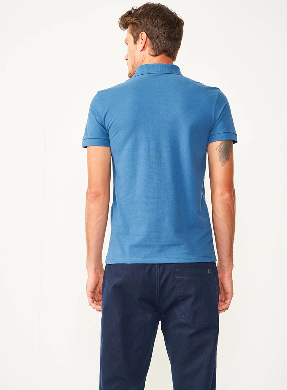 Camisa Polo Essential Piquet Azul