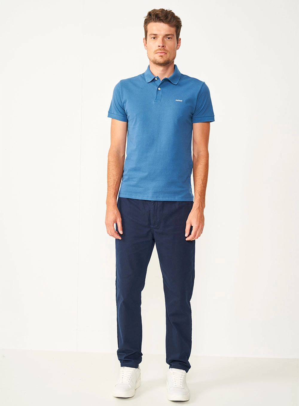 Camisa Polo Essential Piquet Azul