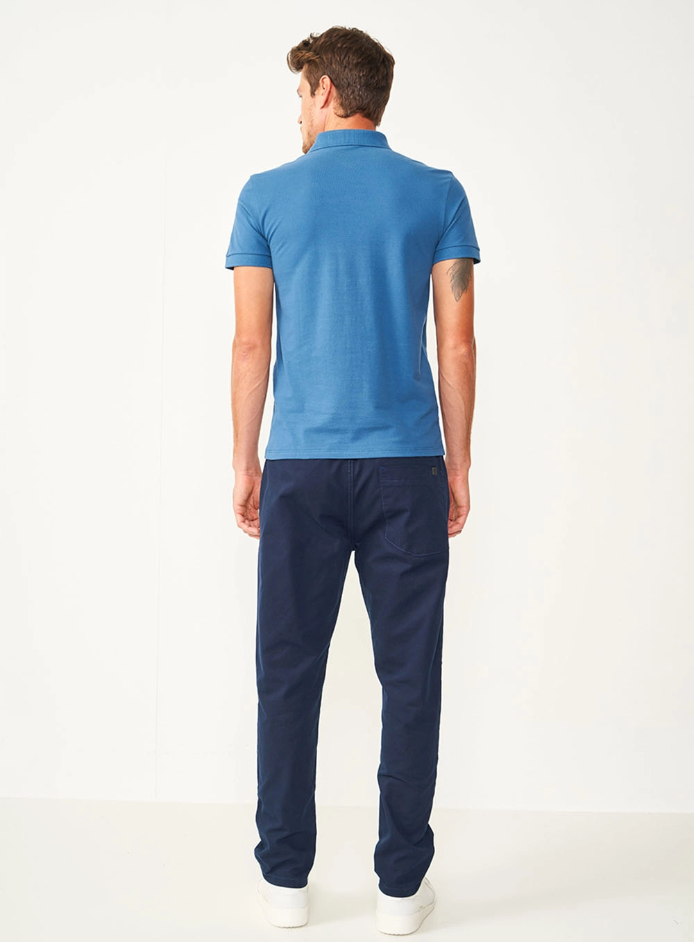 Camisa Polo Essential Piquet Azul