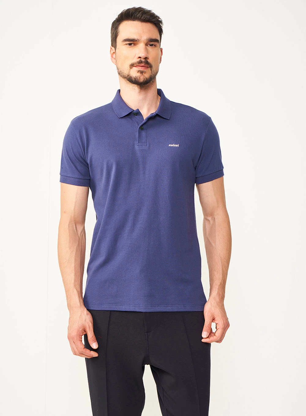 Camisa Polo Essential Piquet Azul Darkness