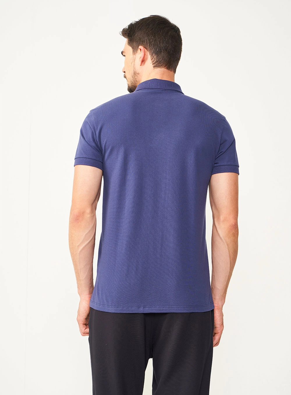 Camisa Polo Essential Piquet Azul Darkness