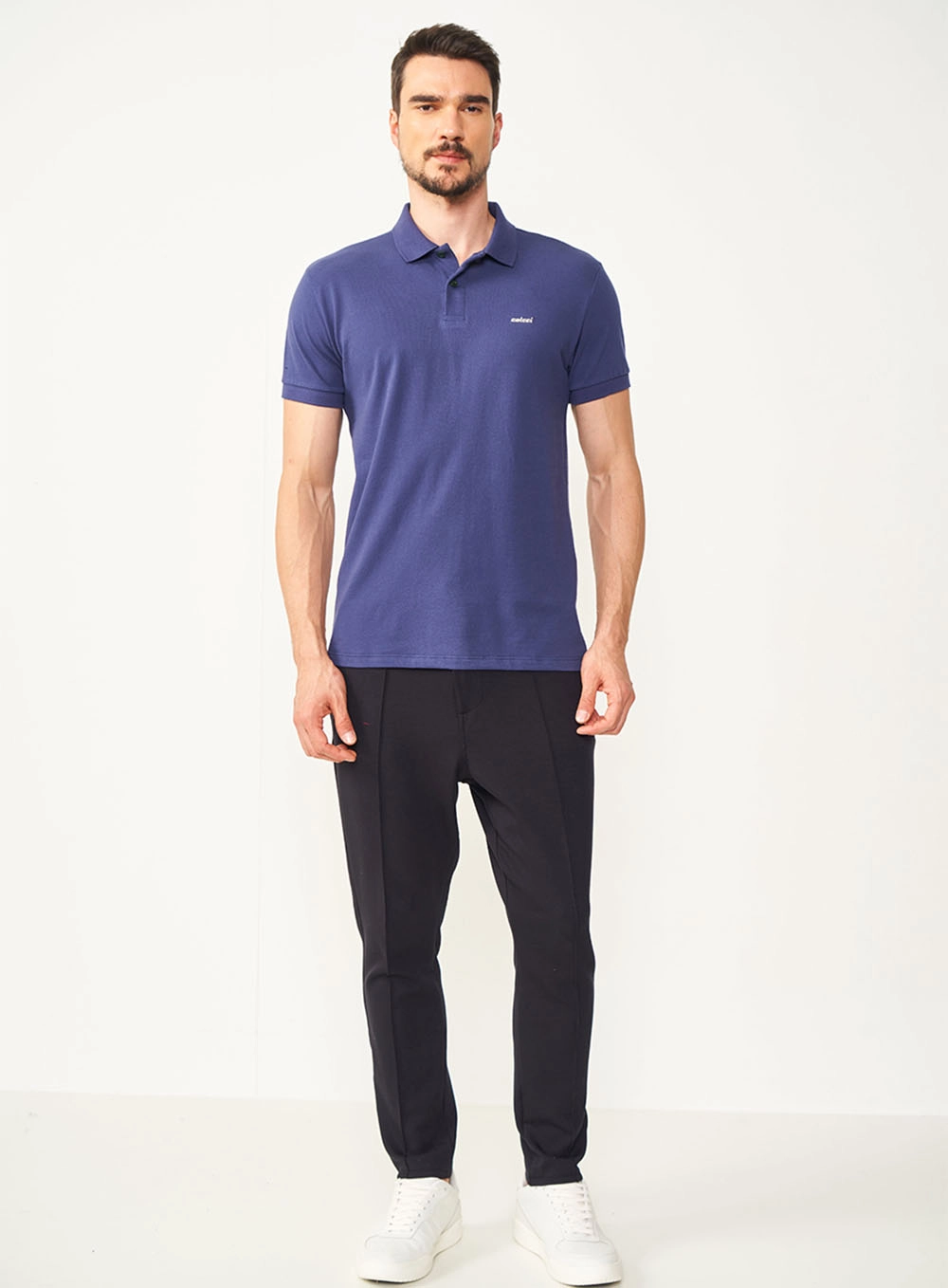 Camisa Polo Essential Piquet Azul Darkness