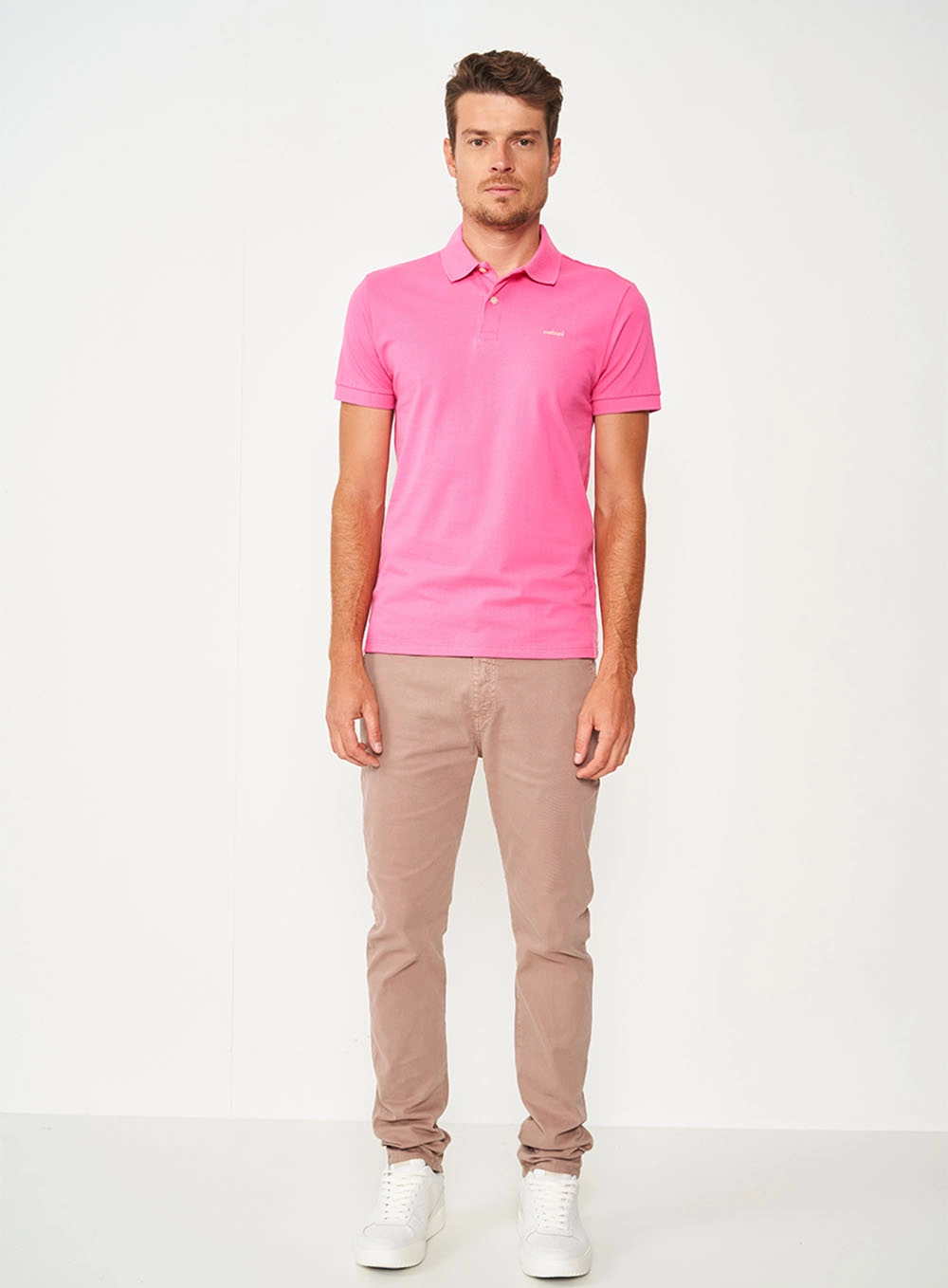 Camisa Polo Essential Piquet Rosa Hiller
