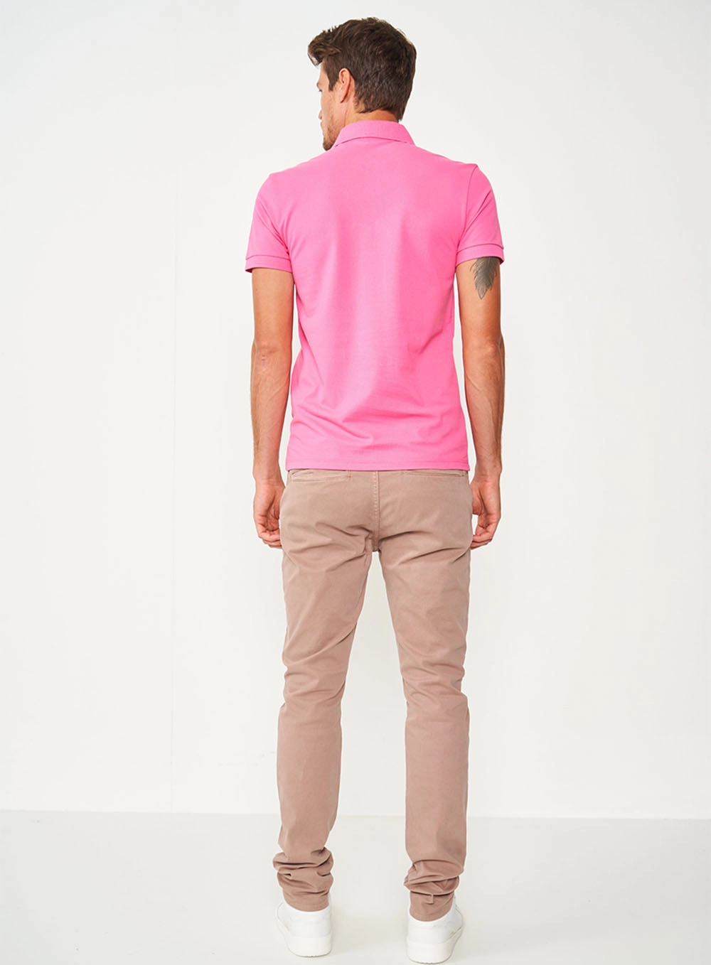 Camisa Polo Essential Piquet Rosa Hiller