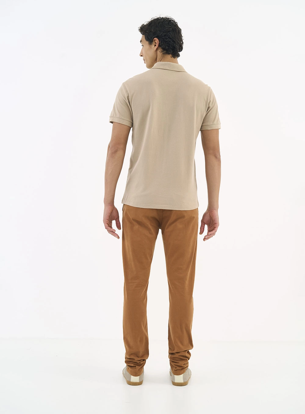 Camisa Polo Essential Piquet Bege