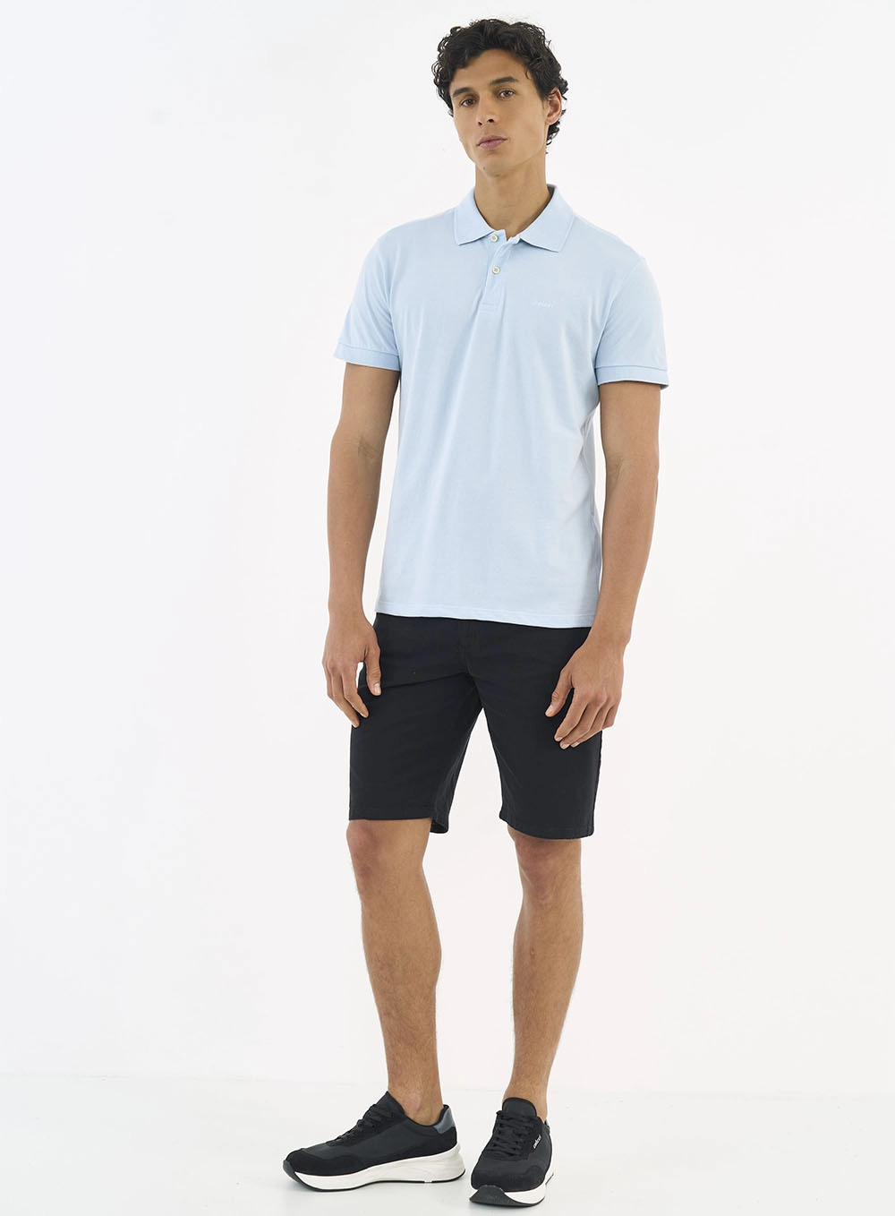 Camisa Polo Essential Piquet Azul
