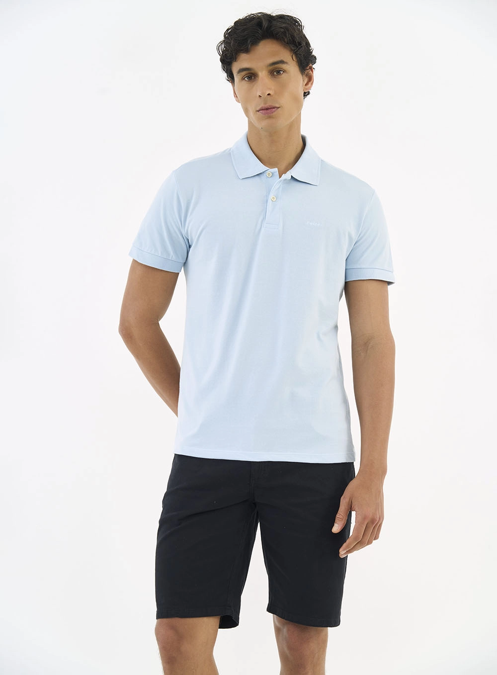 Camisa Polo Essential Piquet Azul
