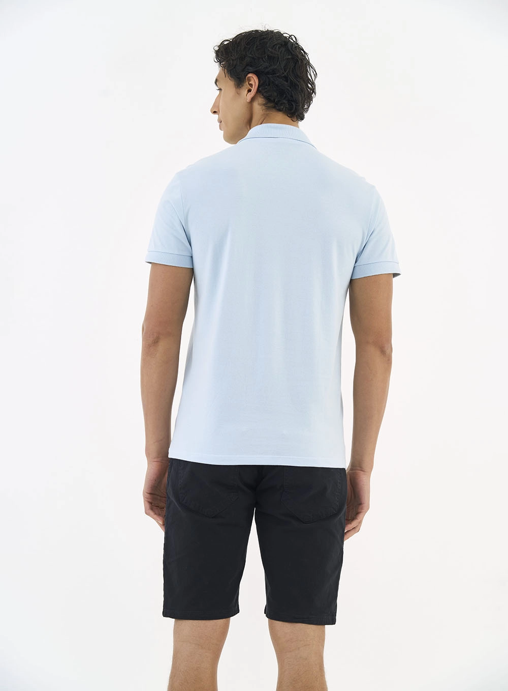 Camisa Polo Essential Piquet Azul
