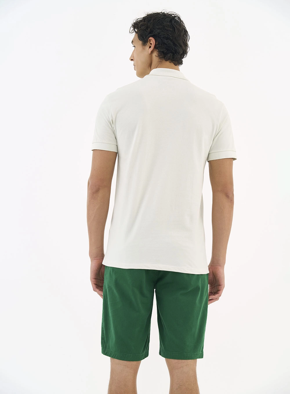 Camisa Polo Essential Piquet Bege Italian