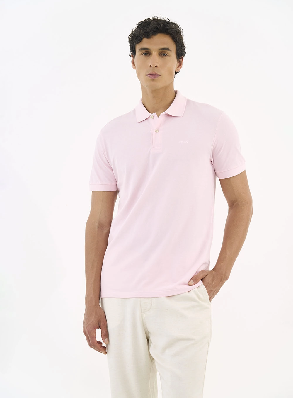 Camisa Polo Essential Piquet Rosa