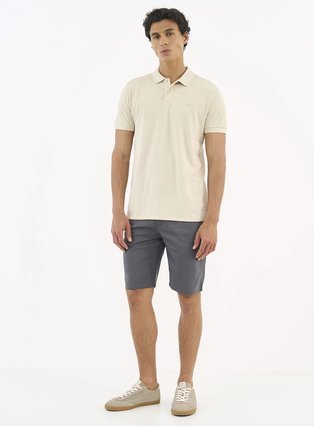 Camisa Polo Essential Piquet Bege
