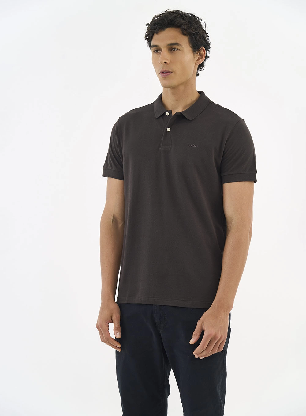 Camisa Polo Essential Piquet Marrom