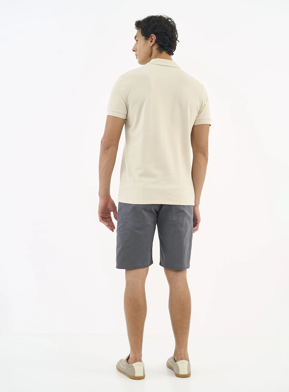 Camisa Polo Essential Piquet Bege