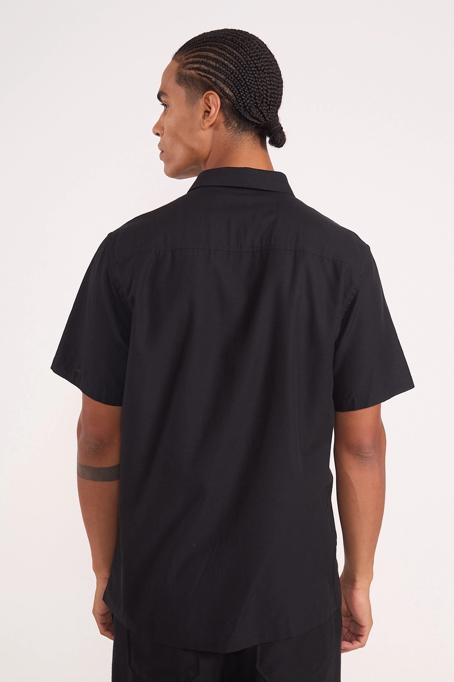 Camisa Masculina Manga Curta Preto
